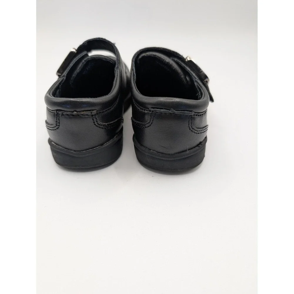 Kenneth Cole Reaction Kids Black Leather Hook Loop Casual Shoes Toddler Size 6M‎